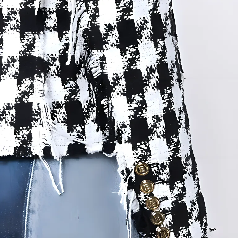 BALMAIN Houndstooth Tweed Jacket-4