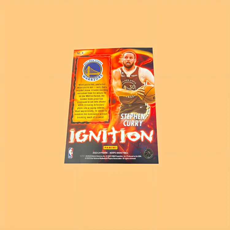 PANINI Warriors Stephen Curry Elementary Hoops Flame Basketball Classic Design Star Card Rare Card Sports Cards 1 Piece-2