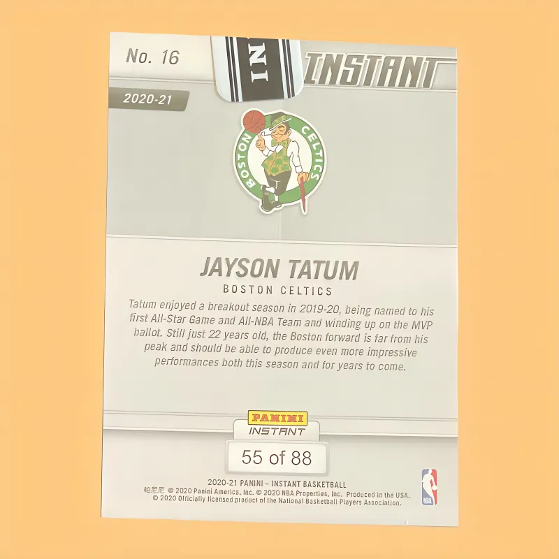 PANINI Instant Celtics Moment Jayson Tatum Rabbit 55 Of 88 Sealed Pack Player Card Product Access Sports Cards 1 Pc-2