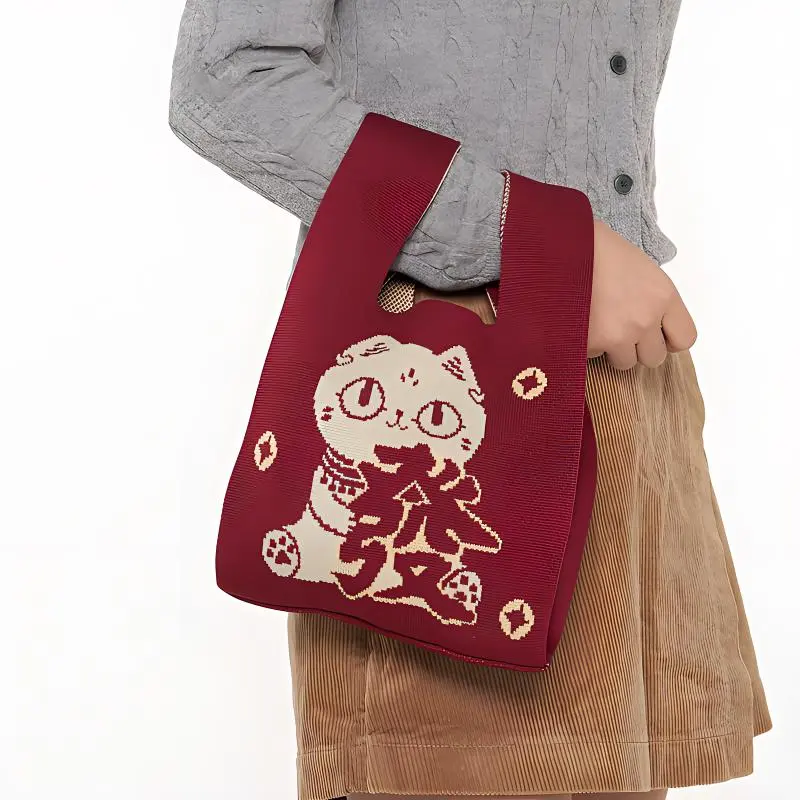 The British Museum High Elastic Line Handbag Regular Unisex Red-2
