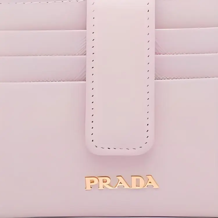 PRADA Saffiano Leather Wallet Women's Pink-4