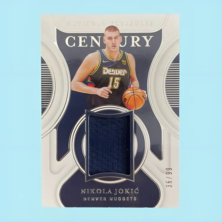 PANINI 2021-22 Panini National Treasure Gold Rush Nikola Nikola Jokic 36/99 Edition Game-Worn Jersey Sports Cards 1 Pc-3
