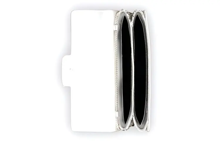 Roger Vivier Flower Strass Fabric Envelope Bag Handheld Shoulder Bag Crossbody Bag Women's Silver-4
