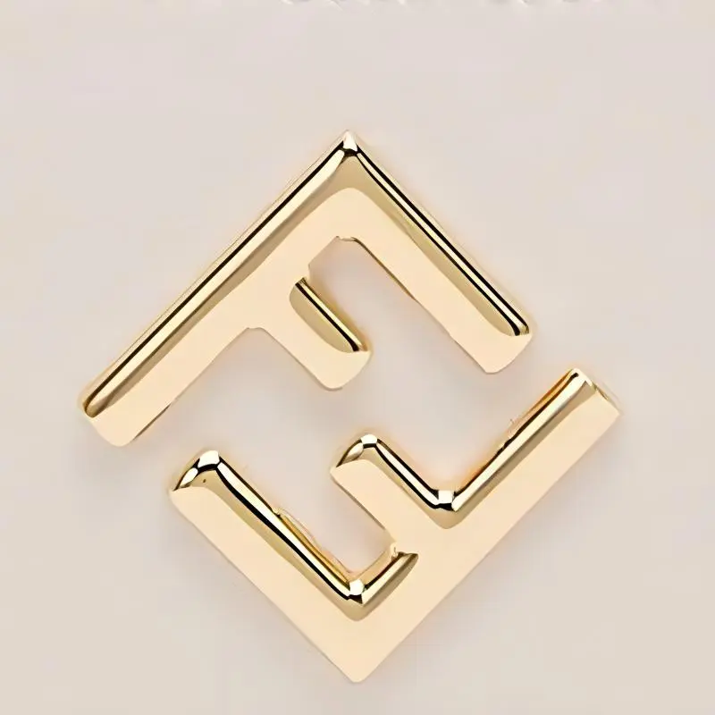 FENDI FF Diamonds Series Calfskin Card Holder Women's White & Light Pink-3