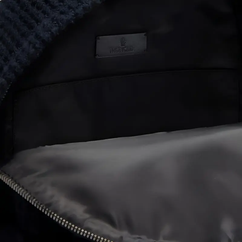 Moncler Wool Woven Backpack Unisex Black-3