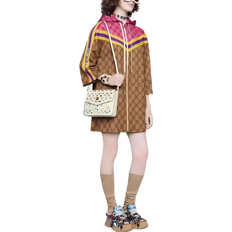 GUCCI SS21 Long-Sleeved Dresses Women's Brown-2