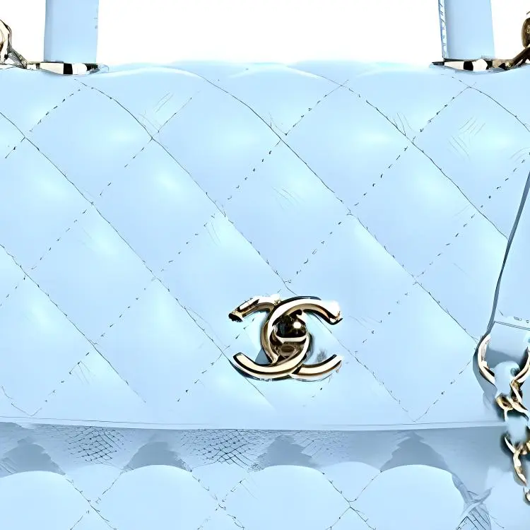 CHANEL Cow Leather One Shoulder Handbag Women's Sky Blue-1