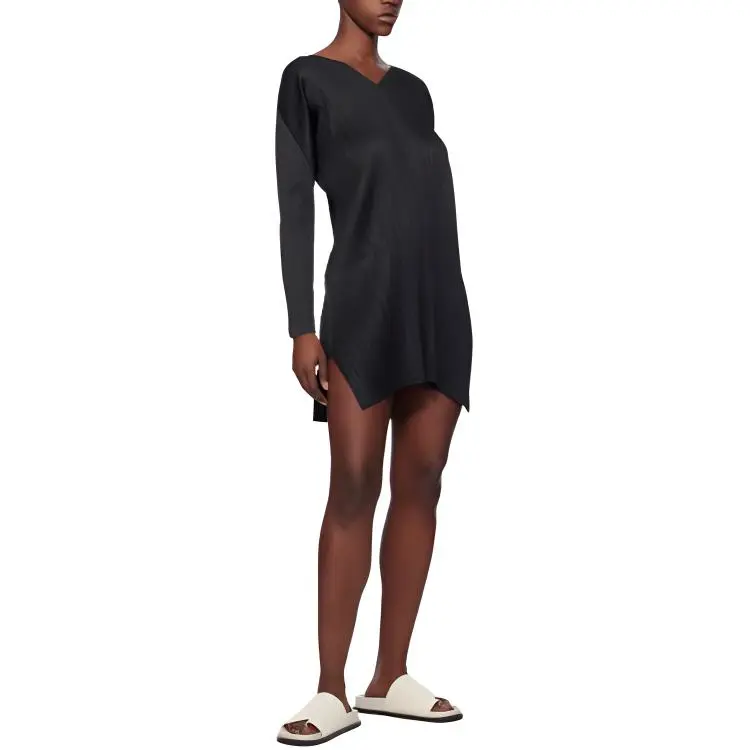 PLEATS PLEASE ISSEY MIYAKE Long Sleeved Dress Women's Black-1