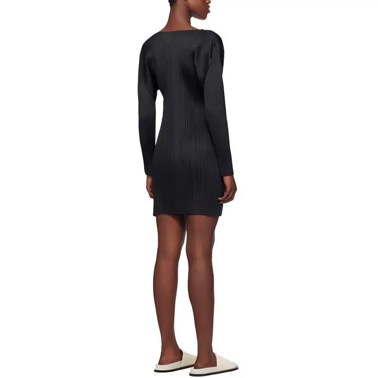 PLEATS PLEASE ISSEY MIYAKE Long Sleeved Dress Women's Black-2