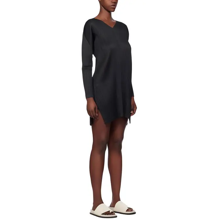 PLEATS PLEASE ISSEY MIYAKE Long Sleeved Dress Women's Black-3