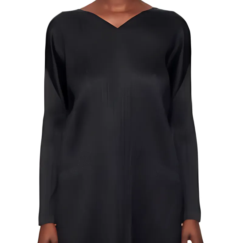 PLEATS PLEASE ISSEY MIYAKE Long Sleeved Dress Women's Black-4