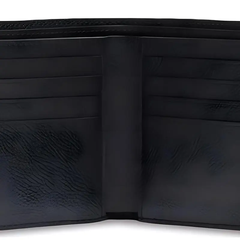 Balenciaga Cash Square 8 Card Slot 2 Bill Compartments Folded Wallet Black/Blue-3