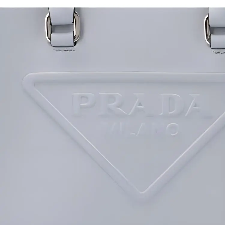 PRADA Leather Tote Bag Shopping Bag Small Size Women's Blue-4