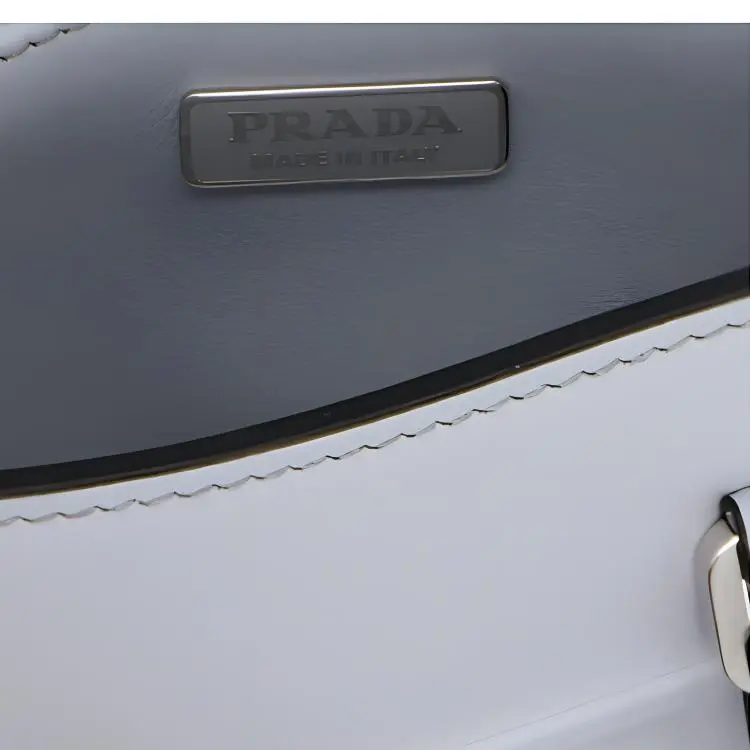 PRADA Leather Tote Bag Shopping Bag Small Size Women's Blue-3