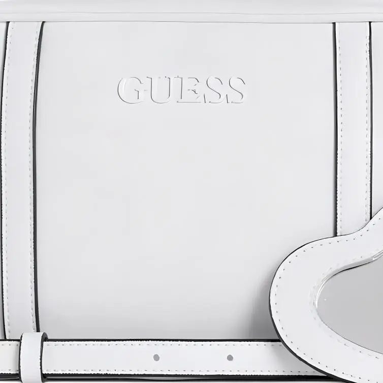 GUESS Faux Leather Camera Bags Crossbody Bag Shoulder Bag Women's White-3