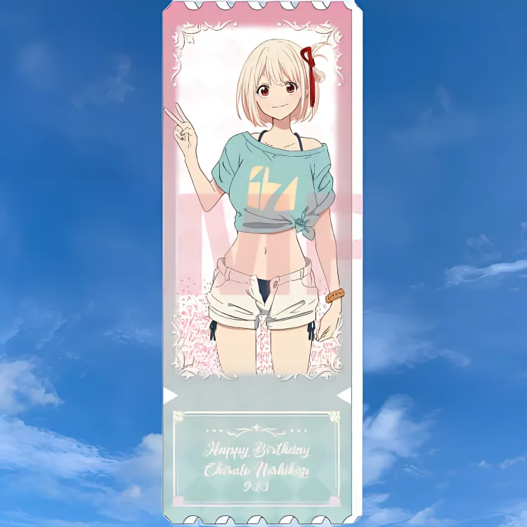 Aniple Lycoris Recoil, Chisato Kusumi's Birthday Commemoration, Sand Flow Ticket Stub Acrylic Stands-2