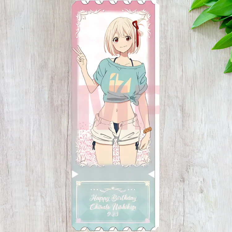 Aniple Lycoris Recoil, Chisato Kusumi's Birthday Commemoration, Sand Flow Ticket Stub Acrylic Stands-3