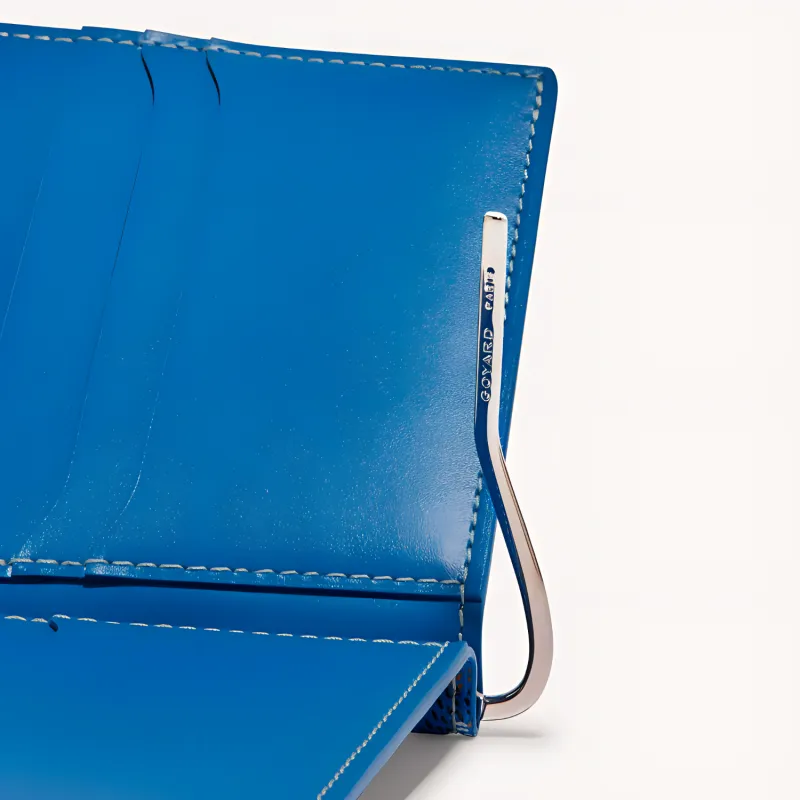 GOYARD Saint-Thomas Canvas With Leather Wallet Unisex Blue-2