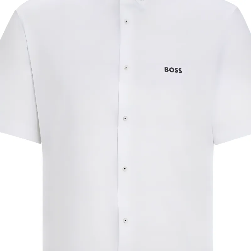HUGO BOSS Regular Fit Shirt In Cotton Piqué Jersey Shirt Men's White-6