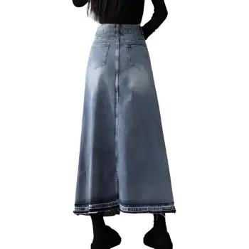 Beautiful Wardrobe Denim Long Skirt Women's Nostalgic Blue