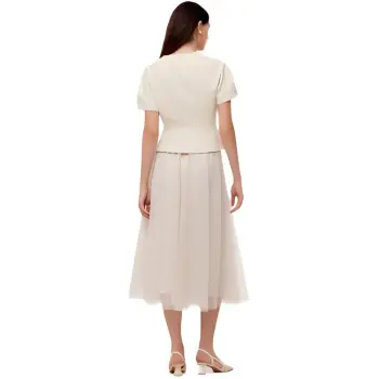 GOELIA Two Piece Skirt Sets Women's Beige
