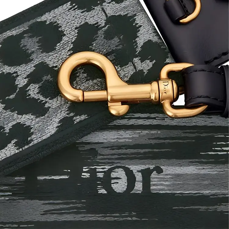 DIOR Mizza Cow Leather Shoulder Strap Bag Strap Women's Gray-2