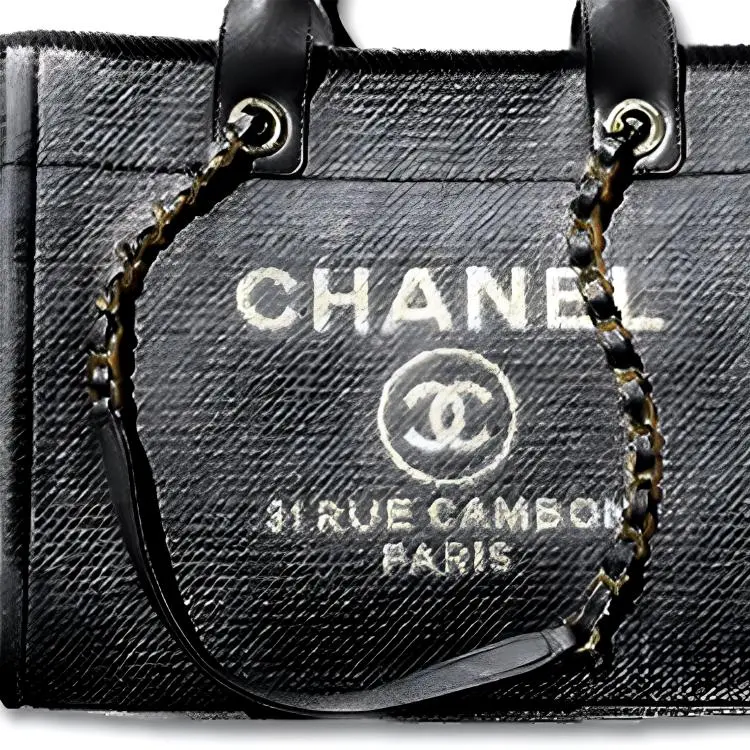 CHANEL Fabric Beach Bag, Tote Bag, Shopping Bag, Shoulder Bag, Crossbody Bag, Handbag Medium Size Women's Gray White-1
