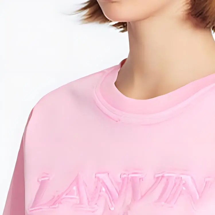 Lanvin Overprinted Cropped Tee 'Peony Pink'-4