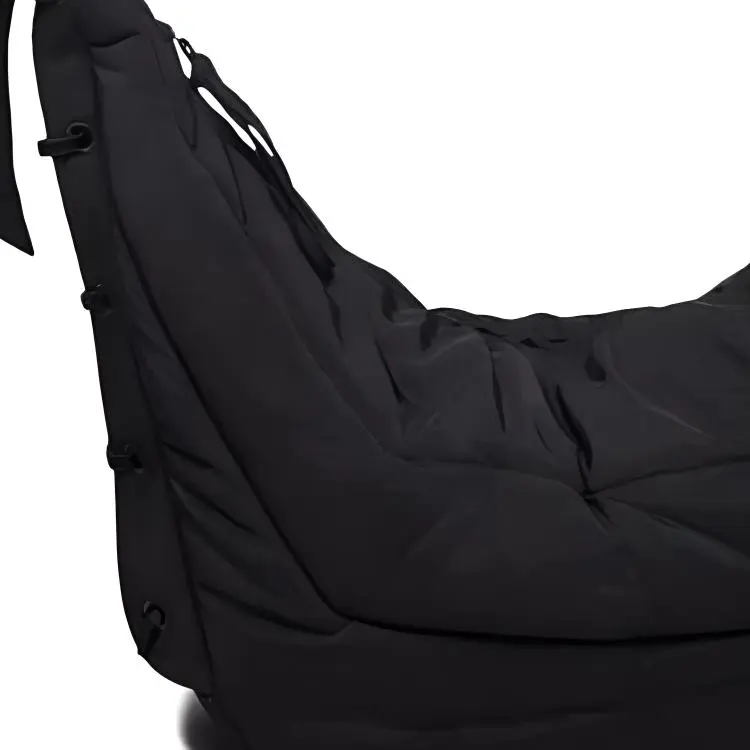 Lemaire Polyamide Crossbody Handbag Shoulder Bag Large Size Unisex Black-3