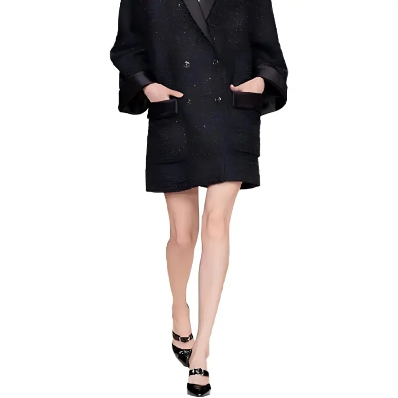 CHANEL Coats Women's Black-3