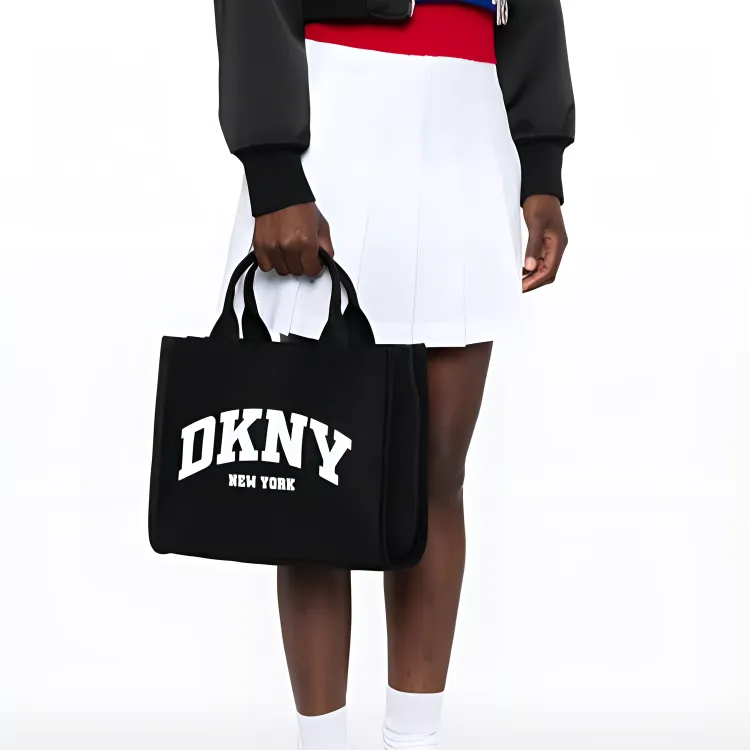 DKNY Polyurethane Tote Bag Shopping Bag Medium Size Unisex Black-4