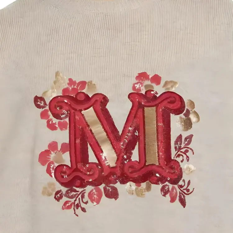 MaxMara Quota Logo Embellished Crewneck Jumper-4