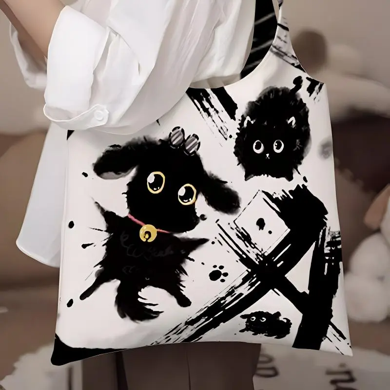 AOSONG Suede Tech Fabric Shoulder Bag Women's Ink Liquid Puppy Monk-1