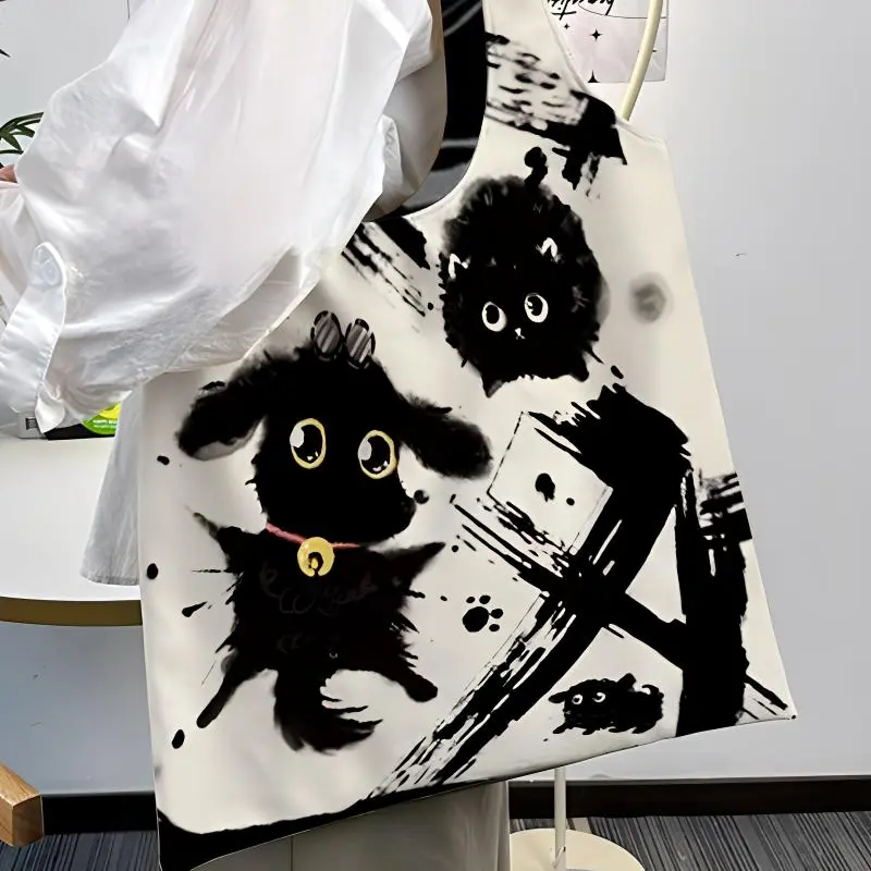 AOSONG Suede Tech Fabric Shoulder Bag Women's Ink Liquid Puppy Monk-3