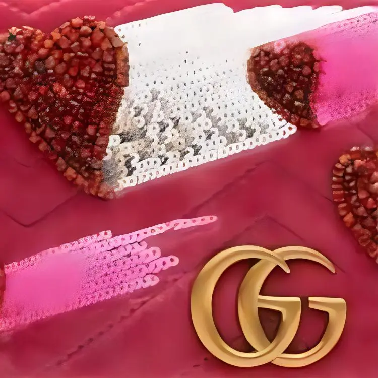 GUCCI Marmont Velvet Shoulder Bag Crossbody Bag Mini Women's Pink-1