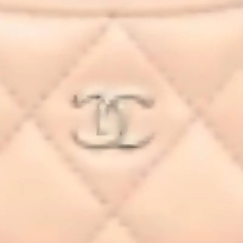CHANEL Lambskin Card Holder Women's Beige-1