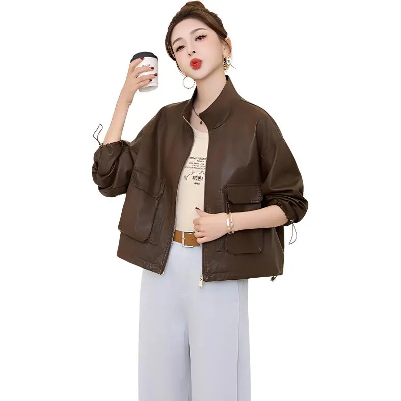 Yi Mengyuan Leather Jackets Coats Women's-4