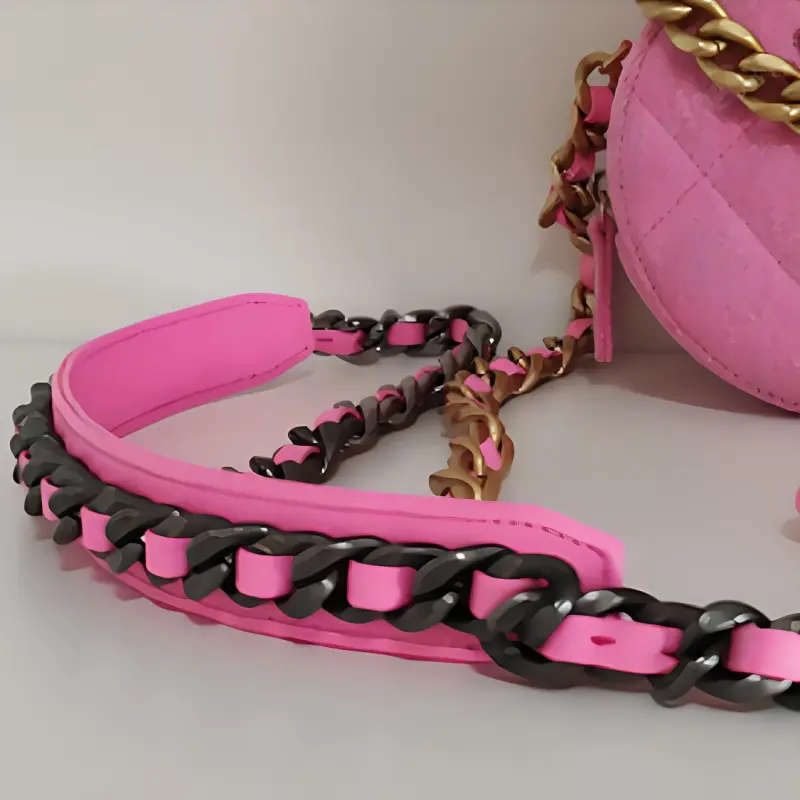 CHANEL 19Bag Denim Handheld Shoulder Bag, Crossbody Bag Women's Bright Pink-2