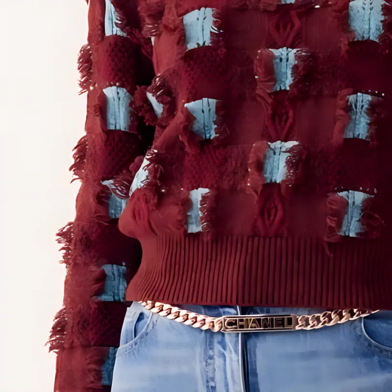 CHANEL Sweaters Women's Red-4