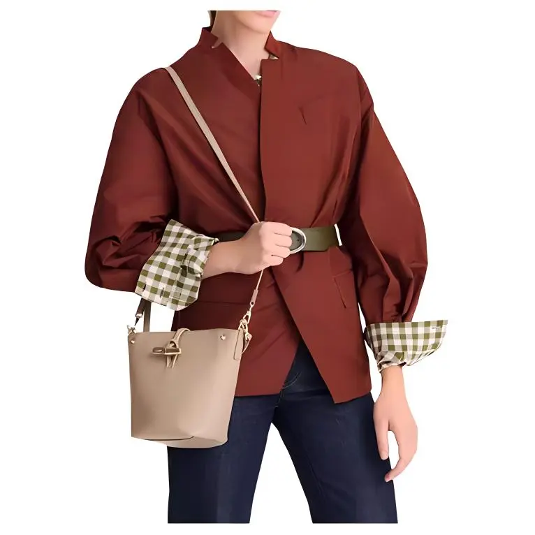 LONGCHAMP Cow Leather Handbag Mini Women's Dark Brown-3