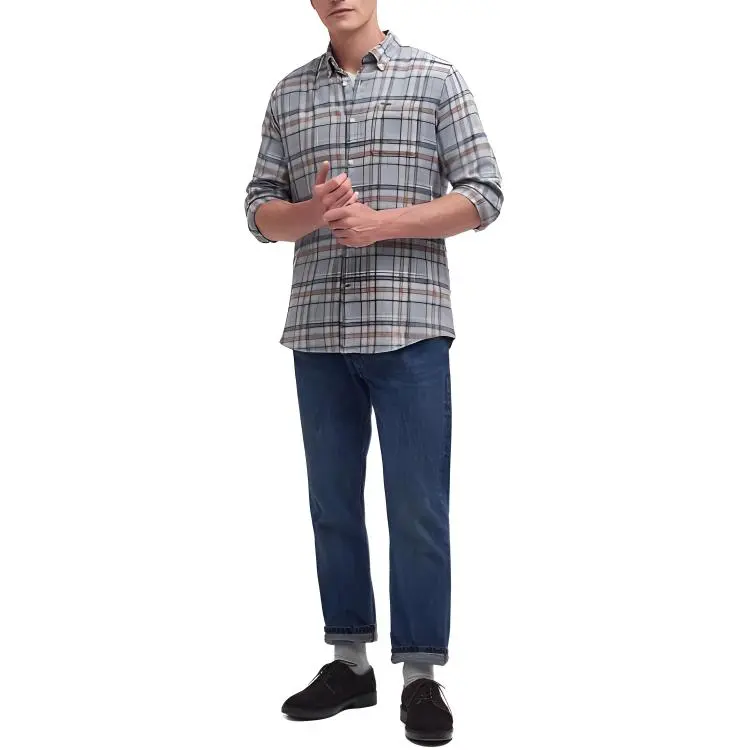 BARBOUR Barbour Eddleston Tailored Shirt Shirt Men's Gray-3