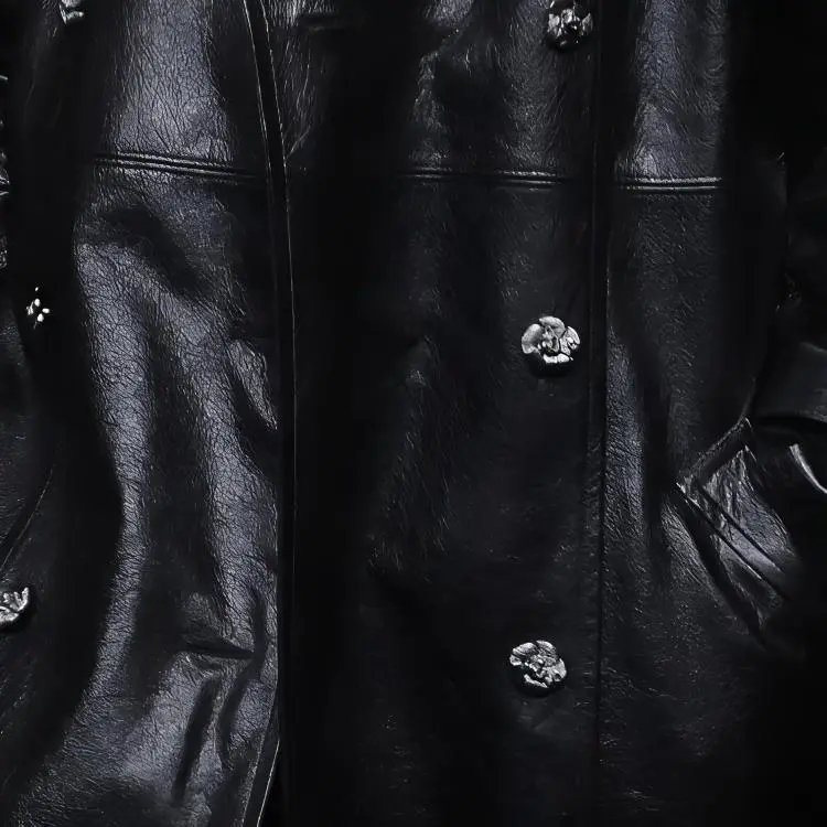 CHANEL Leather Jackets Women's Black-4