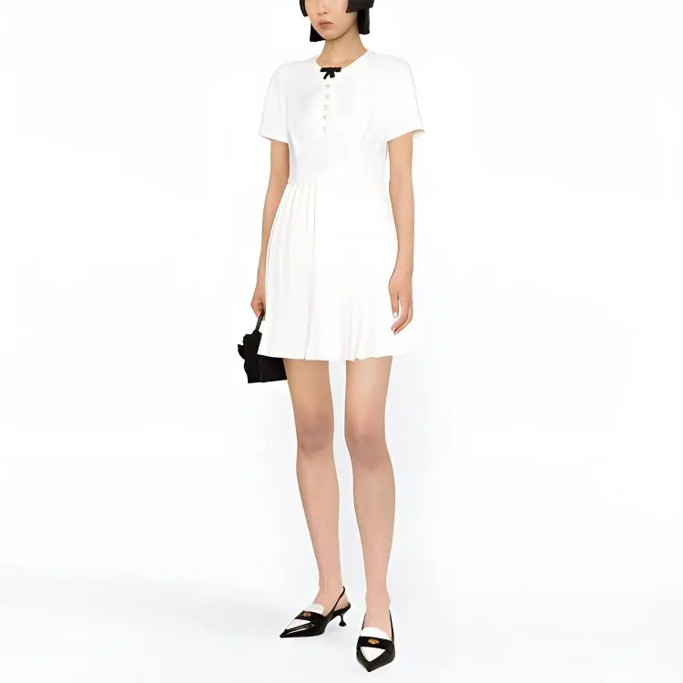 Self portrait Bow detail Pleated Minidress-1