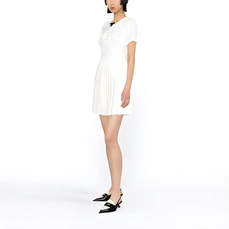 Self portrait Bow detail Pleated Minidress-3
