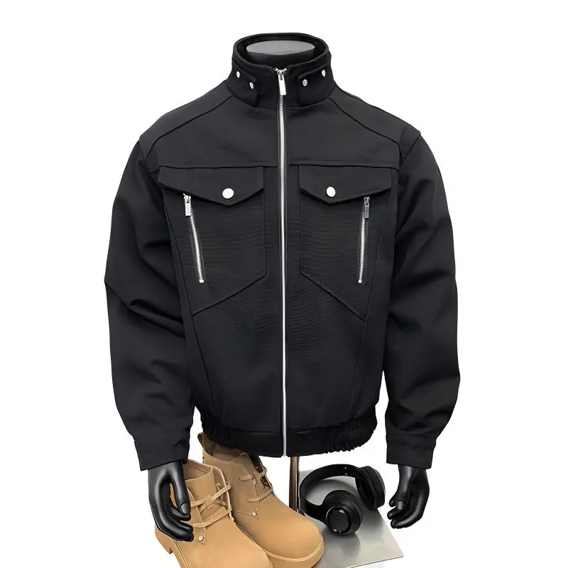 Urban Techwear Solid Color Loose Fit Casual Long Sleeved Jackets & Coats Unisex-2