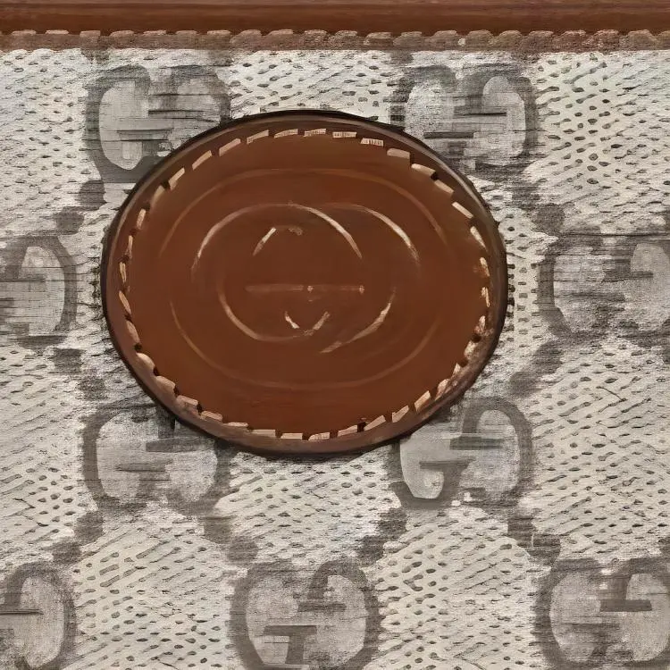 GUCCI Cotton Wallet Regular Men's Brown-3