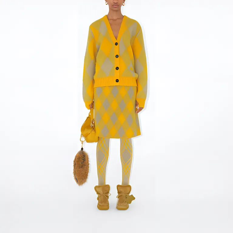 Burberry Check Patterned A Line Skirt-1