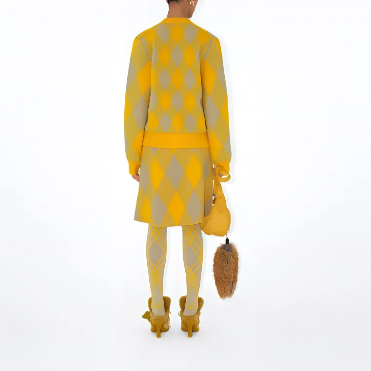 Burberry Check Patterned A Line Skirt-2