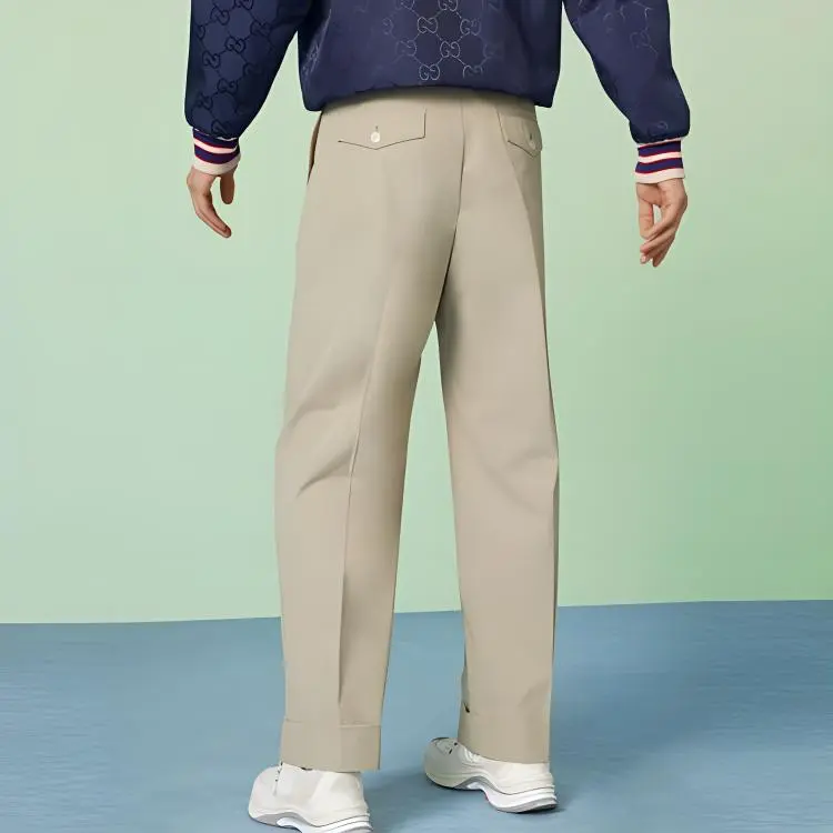 GUCCI FW23 Casual Pants Men's Beige Yellow-2