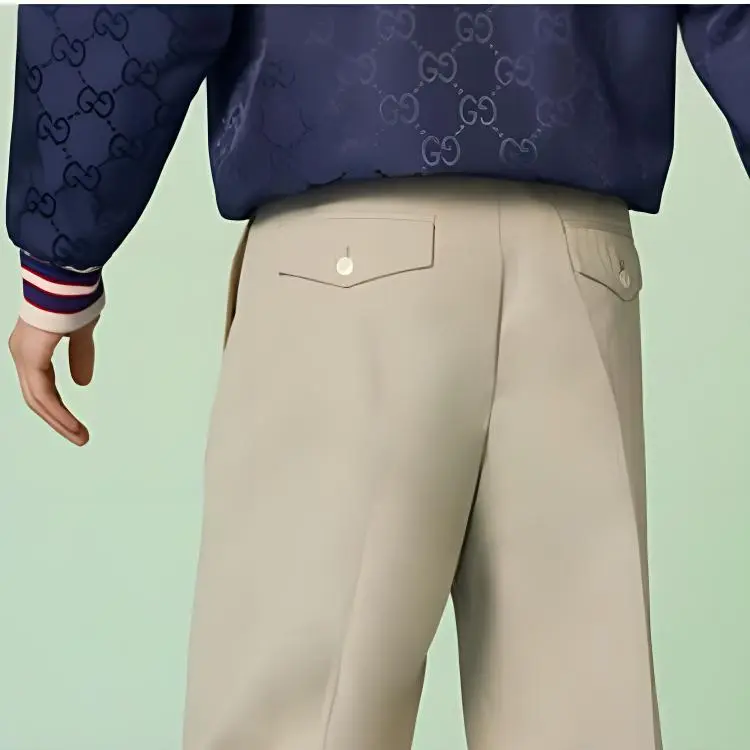 GUCCI FW23 Casual Pants Men's Beige Yellow-5